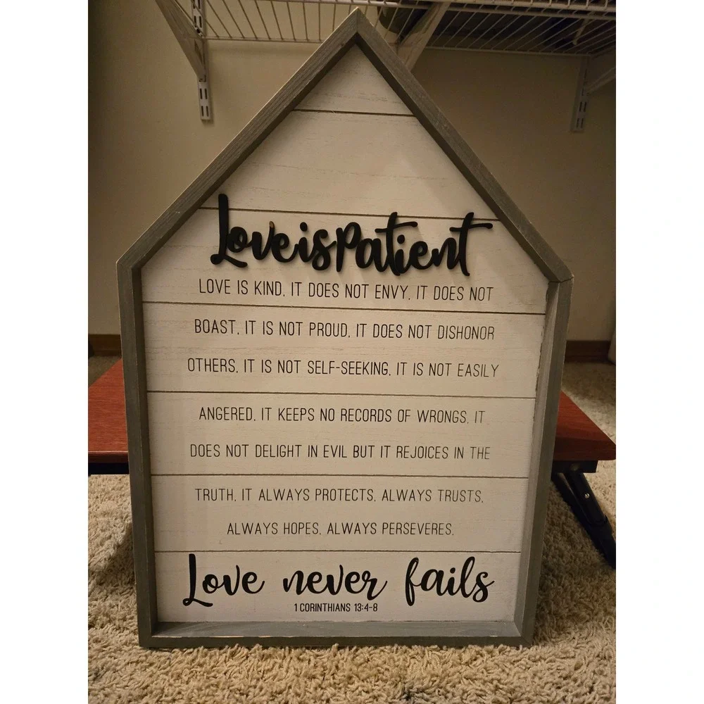 1 Corinthians 13 Love is Patient Wood House Wall Sign Plaque Farmhouse‎ Decor